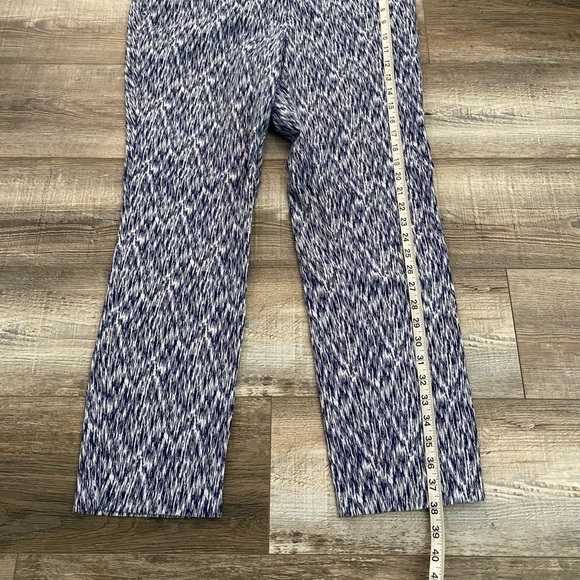 Soft Surroundings Womens 12 Blue Printed Casual Flat Front Straight Leg Pants - Picture 8 of 10